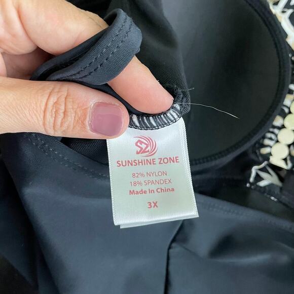 2/$30 NWT Sunshine Zone Hardware Shirred One Piece Big Cat Animal Print 3X #4741 - Picture 11 of 13